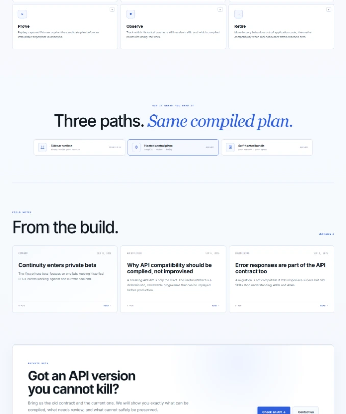 API Continuity completed digital project