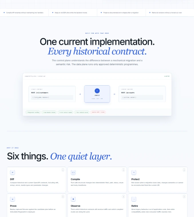 API Continuity website overview