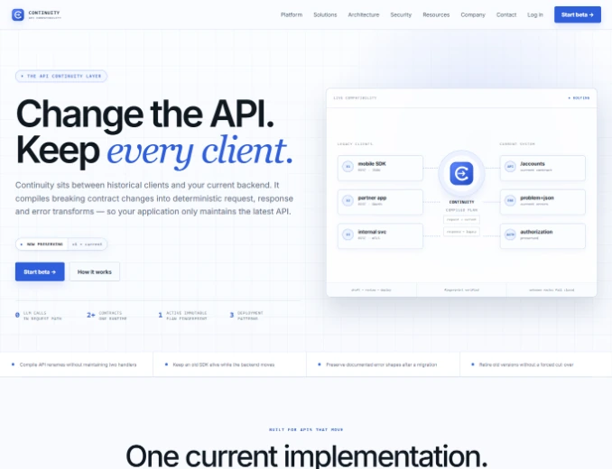 API Continuity website case study by Kingdom of Web