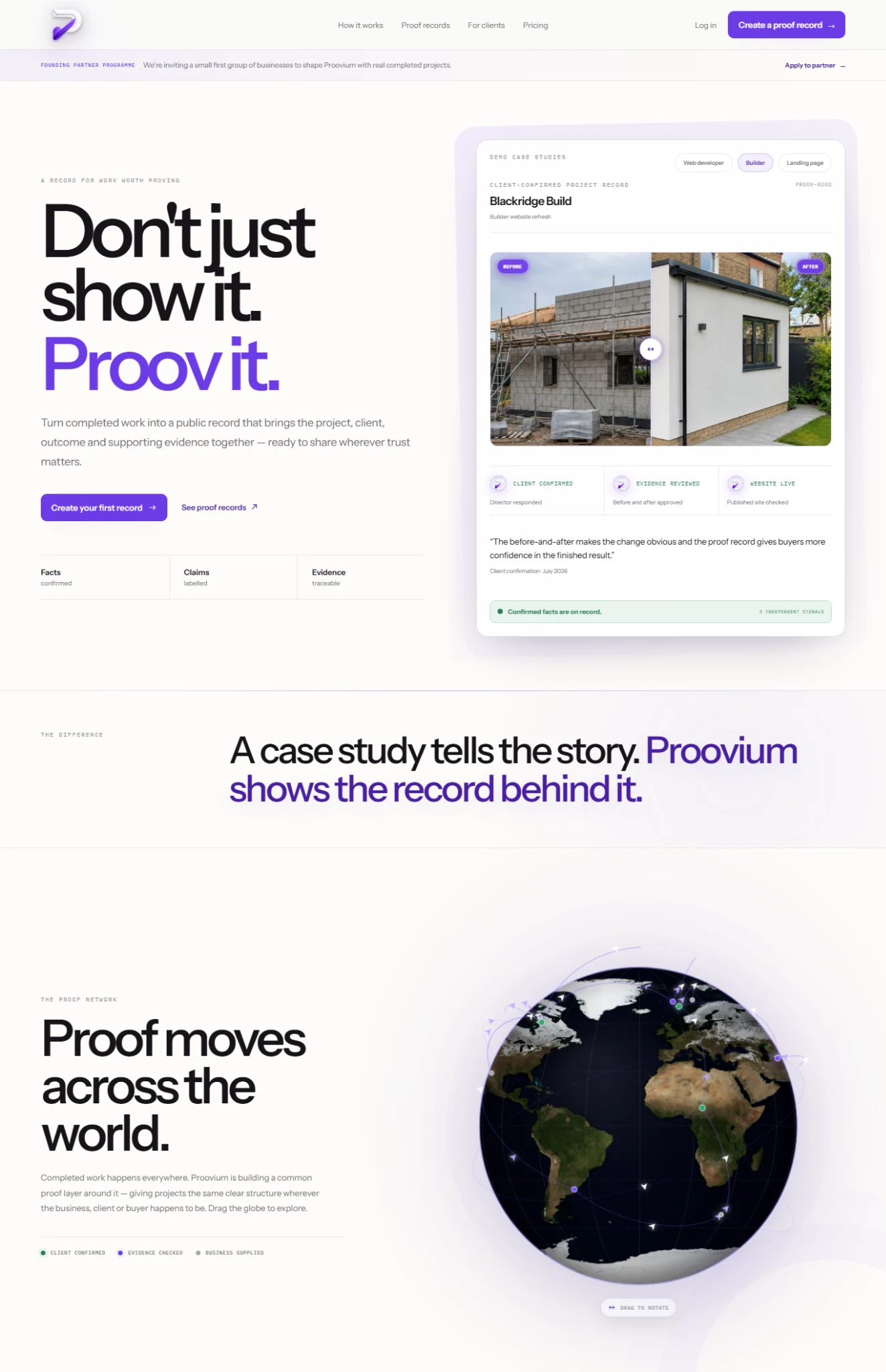 Proovium homepage preview