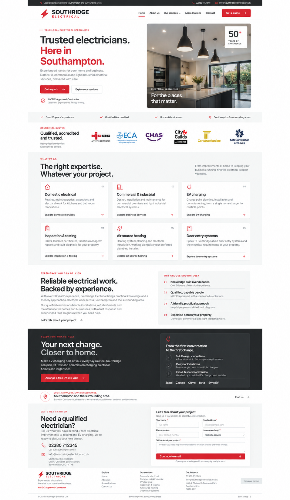 Southridge Electrical speculative homepage concept by Kingdom of Web