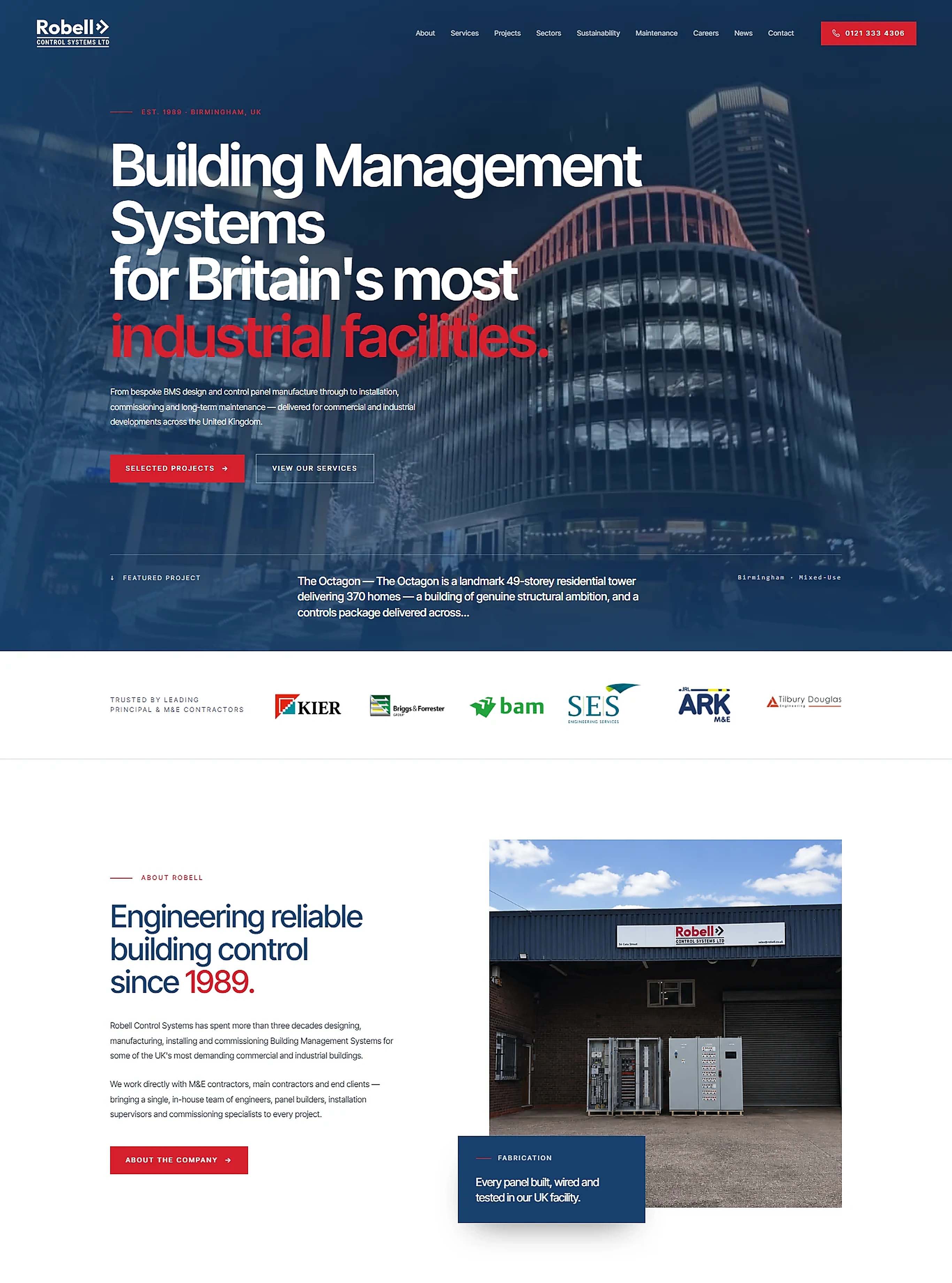 Website screenshot for Robell Control Systems