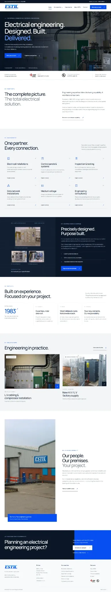 Estil homepage design concept