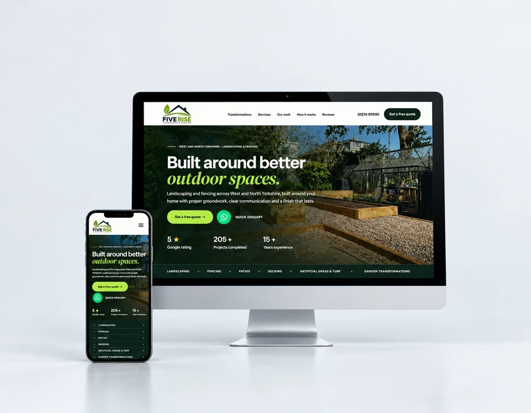 Five Rise Landscaping website