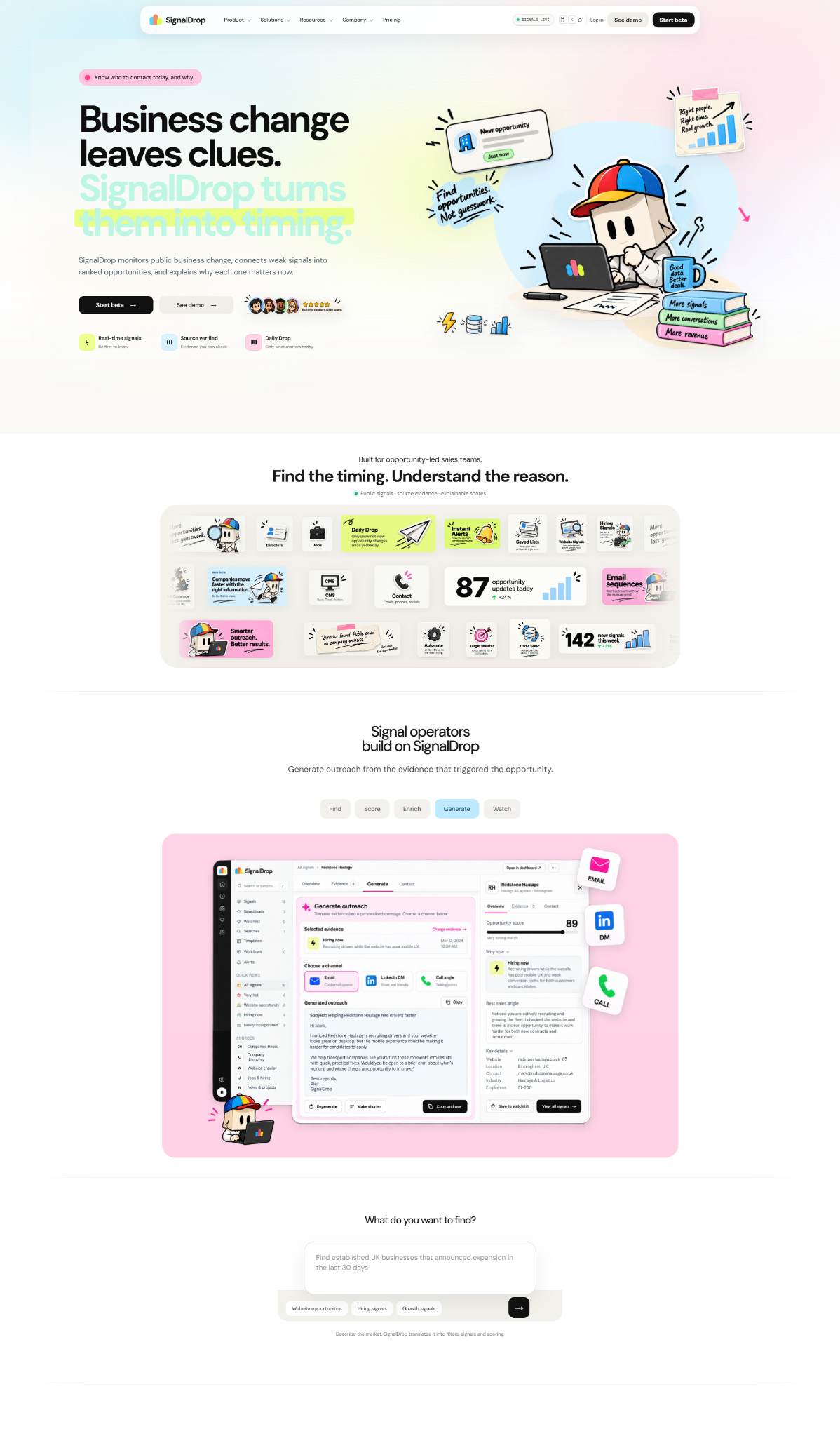 SignalDrop website preview