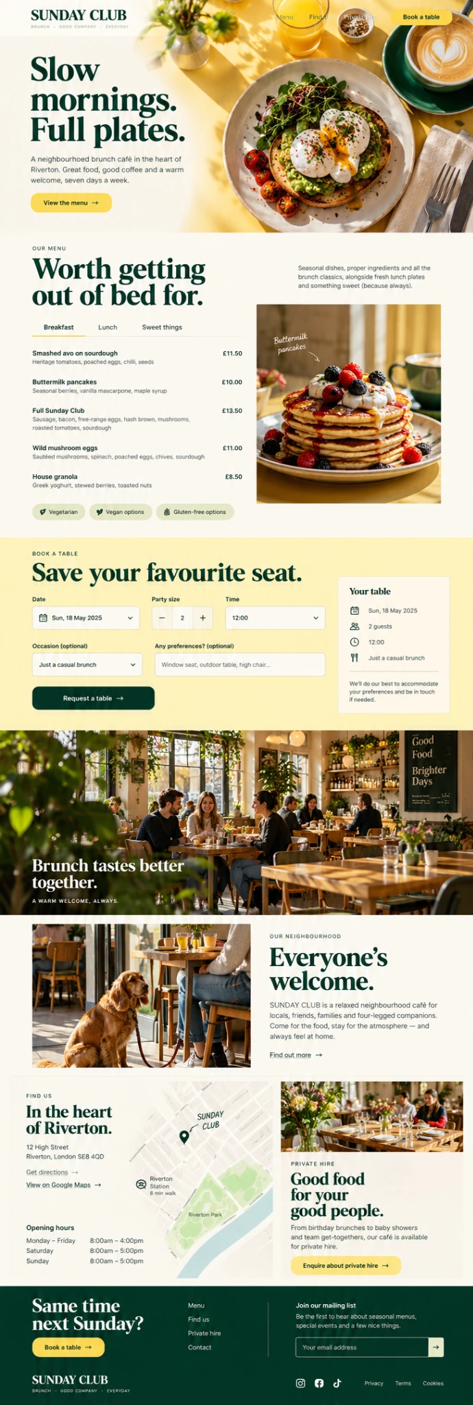 Sunday Club website preview