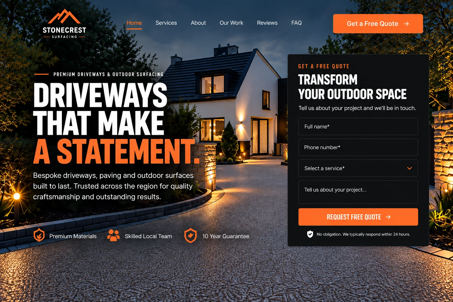 Stonecrest Surfacing website preview