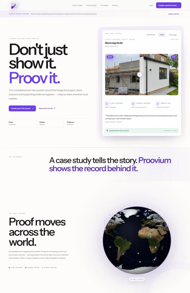 Proovium website project